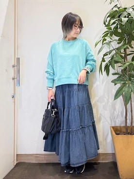 「SHOO・LA・RUE（シューラルー）のアイテム（スウェット）」を使った、misakiさん（レディース・157cm）の春コーディネート