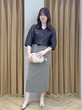 「ROPE'（ロペ）のアイテム（シューズ）」を使った、スタッフさん（レディース・162cm）の春コーディネート