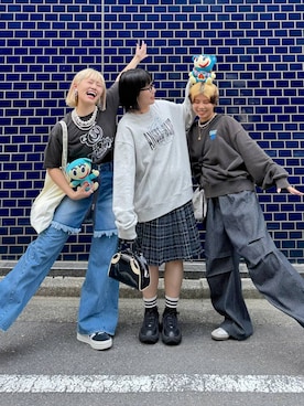 「アイテム（スウェット、ブラック系）」を使った、mitaさん（レディース・155cm）の夏コーディネート