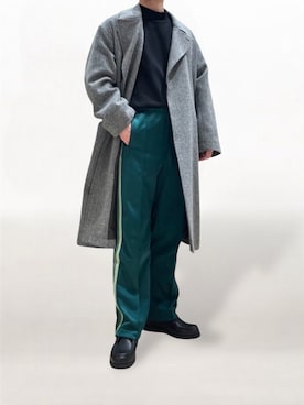 「アイテム（チェスターコート）」を使った、KEIさん（メンズ・168cm）の秋コーディネート