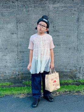「アイテム（バッグ）」を使った、sui_mmyさん（キッズ・125cm）の秋コーディネート