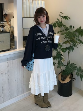 「HEISAN（ハイサン）のアイテム」を使った、rin.さん（レディース・153cm）の春コーディネート