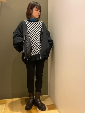 「チェッカーフラッグ」｜moun3さん（レディース・151cm）の冬コーディネート