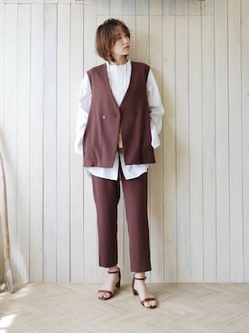 「アイテム（アイライナー）」を使った、金子三記(miki)さん（レディース・170cm・40代）の春コーディネート