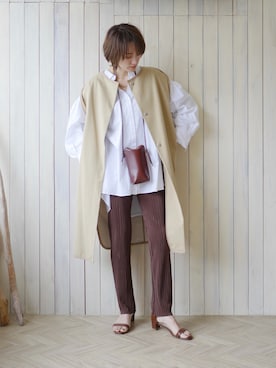 「アイテム（メイクアップ）」を使った、金子三記(miki)さん（レディース・170cm・40代）の春コーディネート