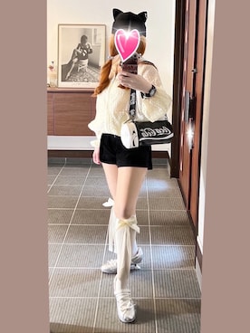「アイテム（ヘアゴム）」を使った、致し方なく課金さん（レディース・157cm）の春コーディネート