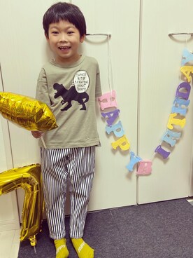 「アイテム（ラッピングキット）」を使った、ゆうき◡̈⋆さん（キッズ・110cm）の夏コーディネート