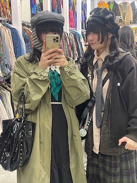 「アイテム（ハンチング/ベレー帽）」を使った、こさん（レディース・158cm）の冬コーディネート