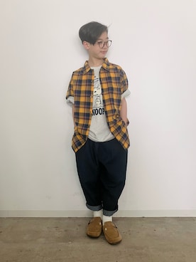 「アイテム（スリッポン）」を使った、syun★さん（キッズ・149cm）の春コーディネート