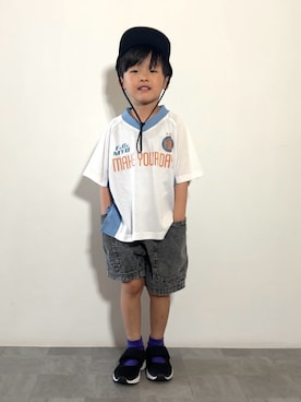 「devirock（デビロック）のアイテム」を使った、YU⭐︎さん（キッズ・100cm）の春コーディネート