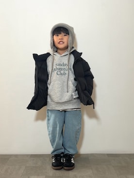 「アイテム（パーカー）」を使った、YU⭐︎さん（キッズ・100cm）の冬コーディネート