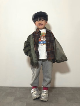 「アイテム（ジャケット/アウター）」を使った、YU⭐︎さん（キッズ・100cm）の冬コーディネート