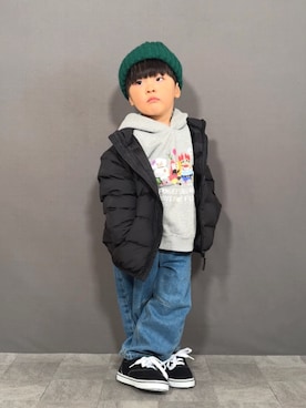 「アイテム（ダウンジャケット/コート）」を使った、YU⭐︎さん（キッズ・100cm）の冬コーディネート