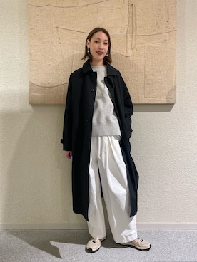 「アイテム（ステンカラーコート）」を使った、♢♦︎RINA♦︎♢さん（レディース・164cm）の春コーディネート