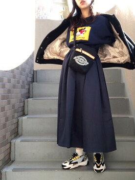 「Dickies（ディッキーズ）のアイテム（バッグ）」を使った、らりるさん（レディース・158cm）の冬コーディネート