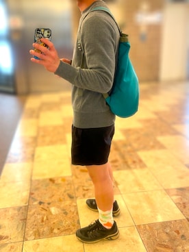 「Champion（チャンピオン）のアイテム（スウェット、グレー系）」を使った、やぬ(相互)さん（メンズ・180cm）の春コーディネート