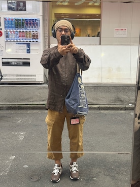 「BEAMS（ビームス）のアイテム（ニットキャップ/ビーニー）」を使った、sockさん（メンズ・169cm）の秋コーディネート