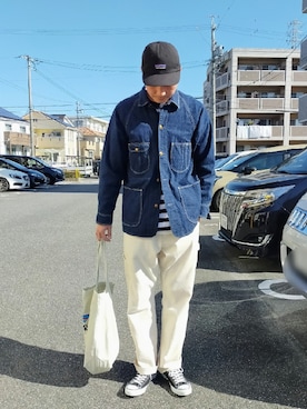 「アイテム（トートバッグ）」を使った、Tt1006さん（メンズ・190cm）の秋コーディネート
