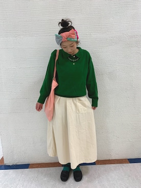 「アイテム（エコバッグ/サブバッグ）」を使った、natsuさん（レディース・161cm）の秋コーディネート