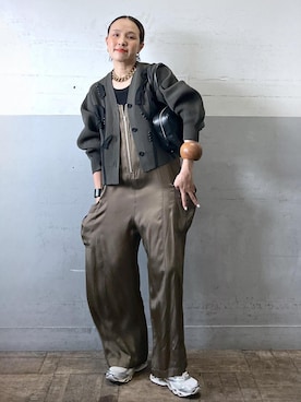 「アイテム（カーディガン/ボレロ）」を使った、カワバタさん（レディース・166cm・50代）の夏コーディネート