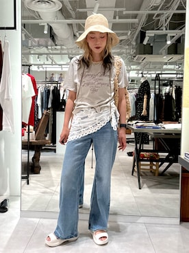 「ROSE BUD（ローズバッド）のアイテム（帽子）」を使った、jinko_roseさん（レディース・165cm）の春コーディネート