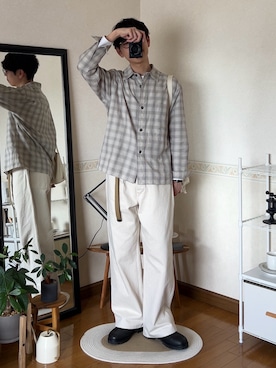 「ホワイトデニム」｜市川 昇さん（メンズ・169cm）の春コーディネート