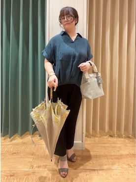 「アイテム（長傘）」を使った、タガさん（レディース・157cm）の春コーディネート