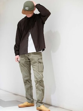 「THRASHER（スラッシャー）のアイテム（キャップ）」を使った、BRICK&SONS 天王寺ミオさん（メンズ・180cm）の春コーディネート