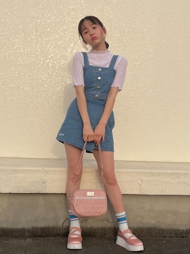 「アイテム（セットアップ）」を使った、PINK-latteさん（キッズ・155cm）の春コーディネート