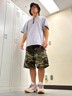 「SWAGGER（スワッガー）のアイテム」を使った、植草ムノイズ達郎さん（メンズ・174cm）の夏コーディネート