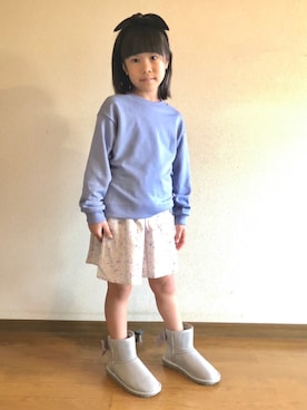 「a.v.v（アーヴェヴェ）のアイテム（スウェット）」を使った、avv_kidsstaffさん（キッズ・120cm）の秋コーディネート