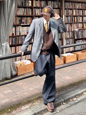 「アイテム（カーディガン/ボレロ）」を使った、taiyoさん（メンズ・164cm）の秋コーディネート