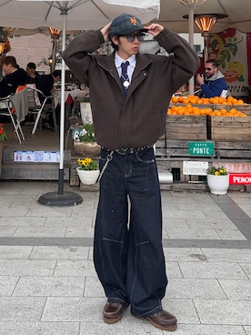 「アイテム（デニムパンツ）」を使った、taiyoさん（メンズ・164cm）の秋コーディネート