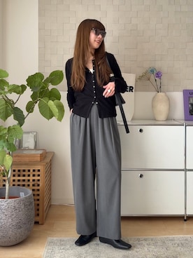 「アイテム（スリッポン）」を使った、MINAEさん（レディース・160cm）の春コーディネート