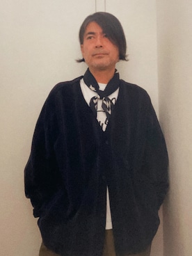 「アイテム（カーゴパンツ）」を使った、まゆChan  さん（メンズ・169cm・50代）の冬コーディネート