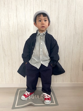 「アイテム（モッズコート）」を使った、りつぼーさん（キッズ・90cm）の春コーディネート