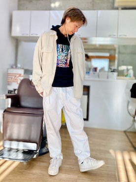 「ASTRONOMY（アストロノミー）のアイテム（パンツ）」を使った、チョキさんさん（メンズ・170cm）の冬コーディネート