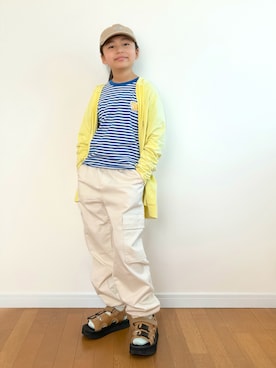 「Dickies（ディッキーズ）のアイテム（帽子）」を使った、TARÖSUKEさん（キッズ・142cm）の春コーディネート