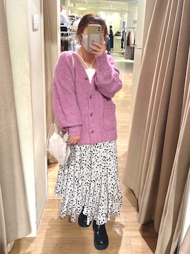 「アイテム（カーディガン/ボレロ）」を使った、ol_izmm_さん（レディース・153cm）の秋コーディネート