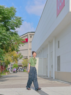 「アイテム（ドラムバッグ）」を使った、Ming tingさん（レディース・163cm）の夏コーディネート