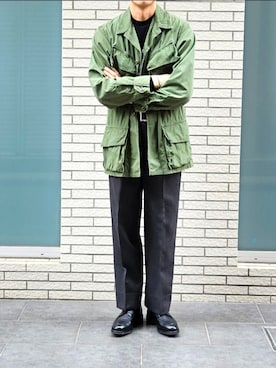 「アイテム（ニット/セーター）」を使った、D・BLUEさん（メンズ・170cm）の秋コーディネート