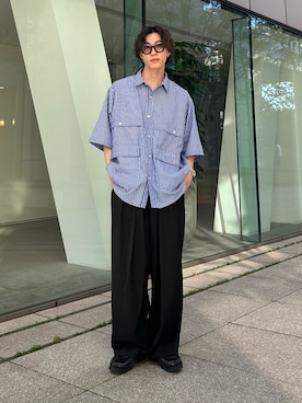 「Clarks（クラークス）のアイテム」を使った、おさゆうさん（メンズ・168cm）の夏コーディネート