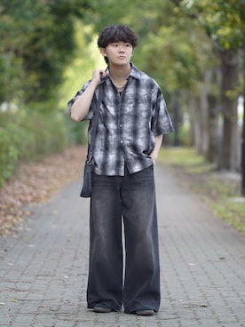「アイテム（デニムパンツ）」を使った、れおさん（メンズ・160cm）の春コーディネート
