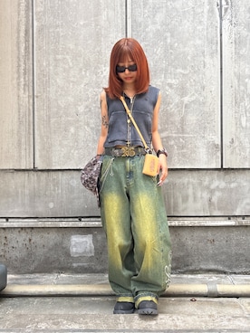 「アイテム（コインケース）」を使った、シものゆいかさん（レディース・145cm）の夏コーディネート