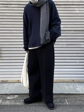 「アイテム（トートバッグ）」を使った、MASAKI  MIYAOKAさん（メンズ・190cm）の秋コーディネート
