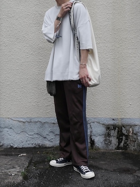 「アイテム（トートバッグ）」を使った、MASAKI  MIYAOKAさん（メンズ・190cm）の秋コーディネート