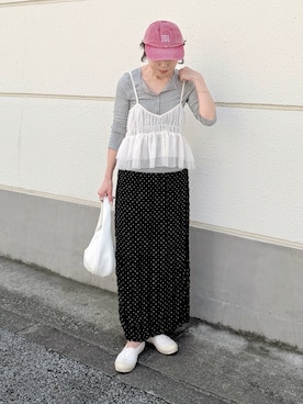 「ドット」｜𝚝𝚘𝚞.𝚊さん（レディース・152cm）の春コーディネート
