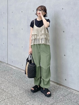 「NIKE（ナイキ）のアイテム（シューズ）」を使った、𝚝𝚘𝚞.𝚊さん（レディース・152cm）の夏コーディネート