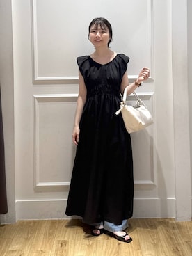「A part by（アパートバイ）のハートモチーフバッグ（ショルダーバッグ、ホワイト系）」を使った、ゆいぴさん（レディース・156cm）の春コーディネート
