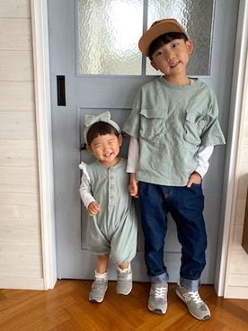 「アイテム（ママ＆ベビー）」を使った、komaさん（キッズ・110cm）の春コーディネート